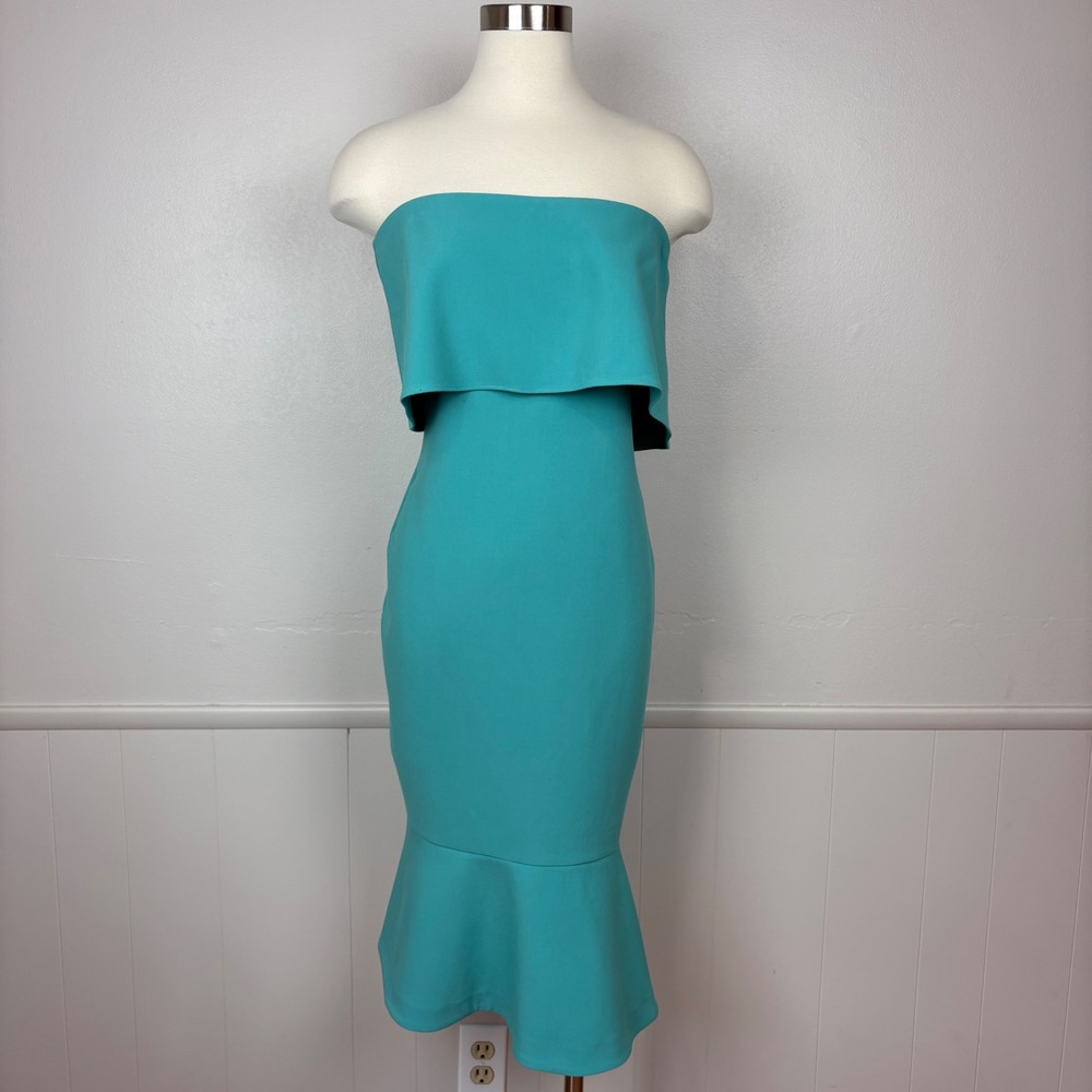 Likely Conrad Strapless Bodycon Dress NWT Size 10 Teal (Latigo‎ Bay) Mermaid Hem